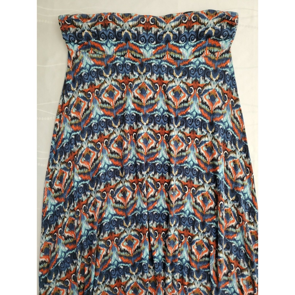 renee c. Women's Multicolor Print Knit Maxi Skirt Wide Elastic Waist 2X preowned